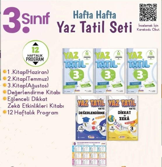 3.sınıf Hafta Hafta Yaz Tatil Seti